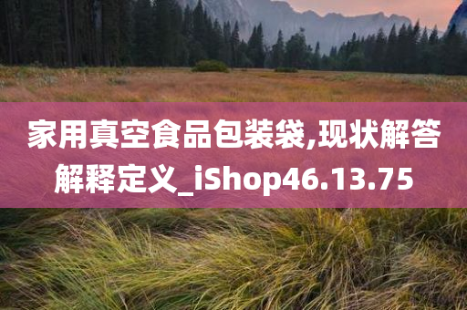 家用真空食品包装袋,现状解答解释定义_iShop46.13.75