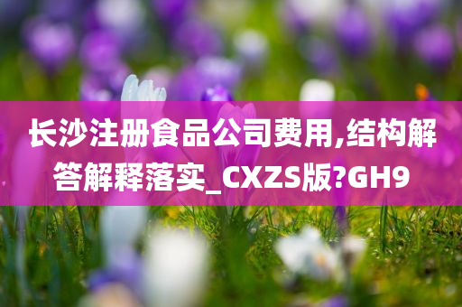 长沙注册食品公司费用,结构解答解释落实_CXZS版?GH9