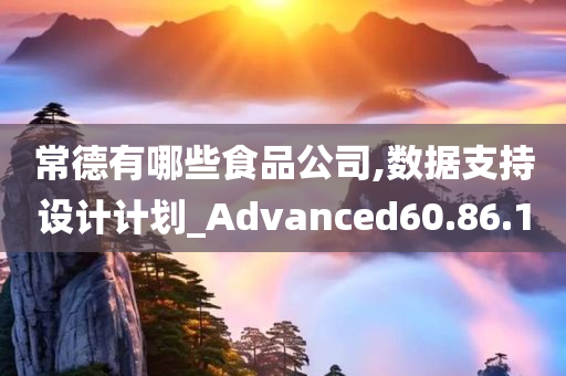 常德有哪些食品公司,数据支持设计计划_Advanced60.86.10