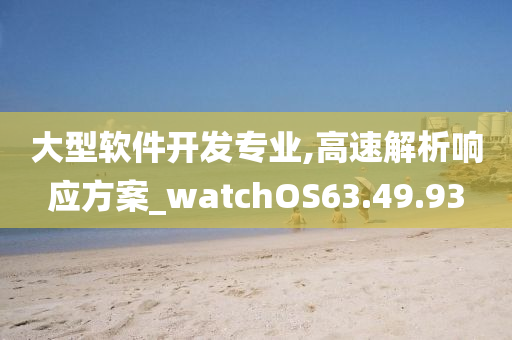 大型软件开发专业,高速解析响应方案_watchOS63.49.93