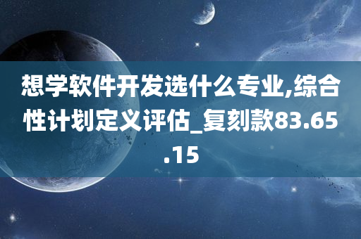 想学软件开发选什么专业,综合性计划定义评估_复刻款83.65.15