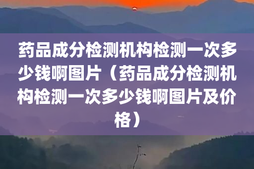 药品成分检测机构检测一次多少钱啊图片（药品成分检测机构检测一次多少钱啊图片及价格）