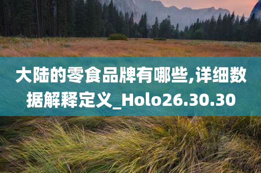 大陆的零食品牌有哪些,详细数据解释定义_Holo26.30.30